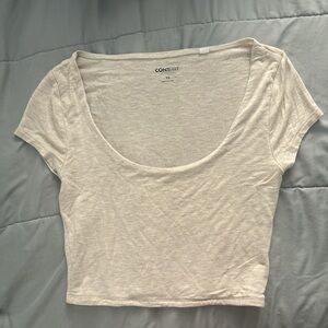 PacSun Off-White Scoop Neck Crop Top
